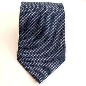 Alexis Holt Men's Blue/ Gold  Checkered Tie Silk Business/ Formal Sz.59' Inches